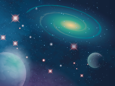 Galaxy card cosmos cute design illustration vector