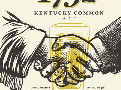 Kentucky Common ale beer frontier illustration label linocut woodcut