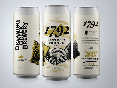 1792 Can Design ale beer can design kentucky linocut packaging woodcut
