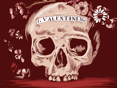 Saint Valentine (Final) flower illustration saint skull valentine