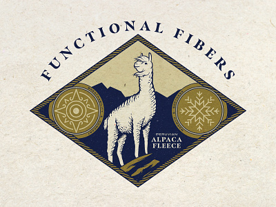 Functional Fibers alpaca badge branding illustration seal vector