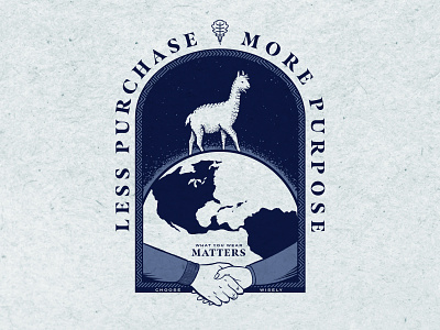 More Purpose alpaca badge branding design earth fashion illustration logo seal vector wool