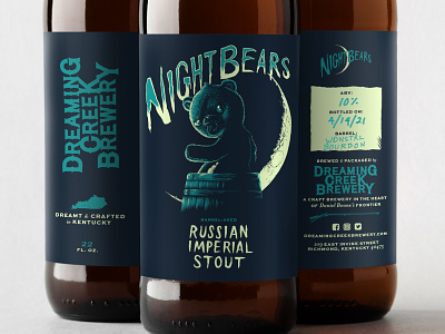 Nightbears Released beer design digital illustration illustration label lettering packaging woodcut