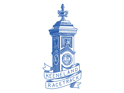 Keeneland Post engraving illustration keeneland lexington line racetrack