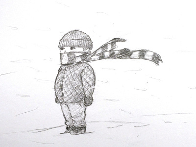 Snowy illustration pencil sketch snow winter