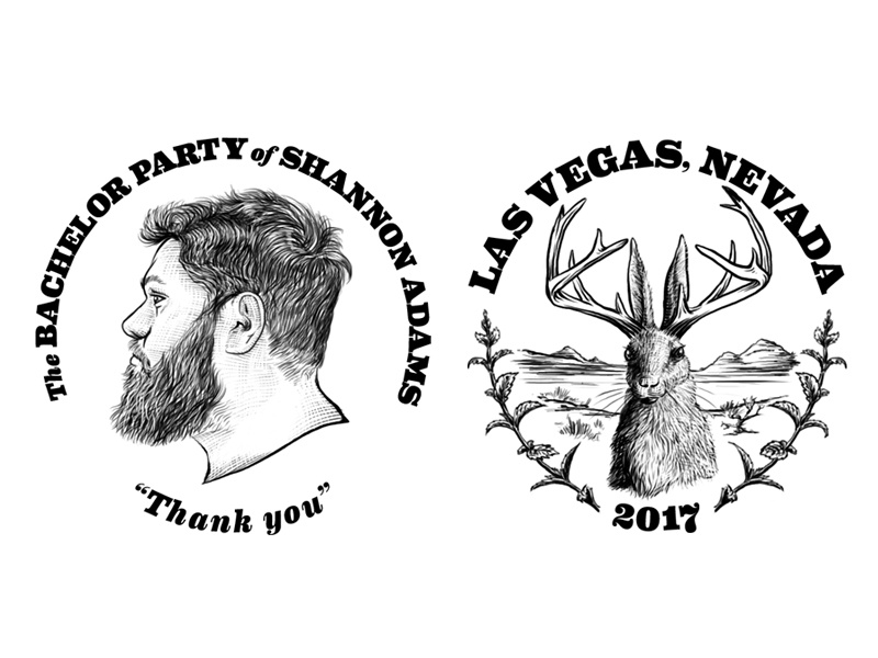 Poker Chip Seals las vegas jackalope profile commemorative coin illustration engraving