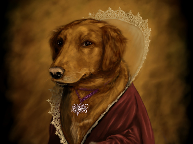 Portrait over-the-top portrait dog princess