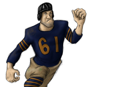 Old-Timey Football Players bears cartoon character chicago classic field football nfl player sketch sports