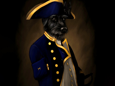 Lord Admiral Hopper admiral digital dog illustration navy portrait royal