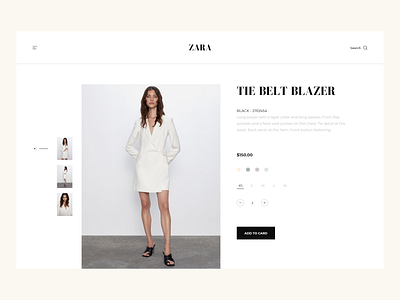 ZARA - Product Page Minimalist Concept.