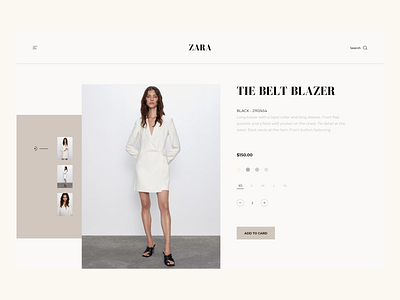 ZARA - Product Page Modern Concept. adobe xd ecommerce design modern modern concept product card product page