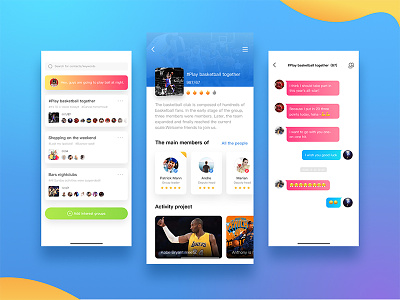Social app interface design ui，app