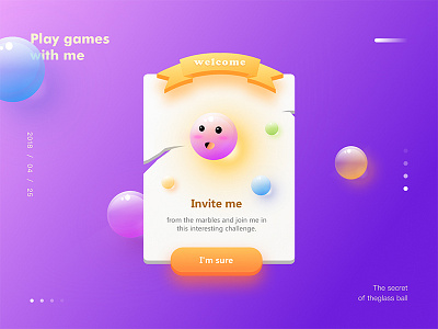 Invite popovers from glass balls ui，app，illustrations