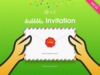 Dribbble Invitation 2 illustrations invitation
