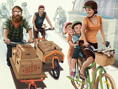 Cargo Bike Illustration cargo bikes editorial illustration