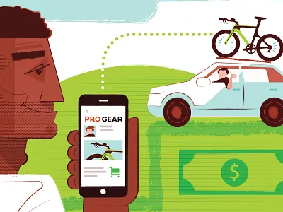 Pro Gear- for Triathlete Magazine bike e commerce illustration