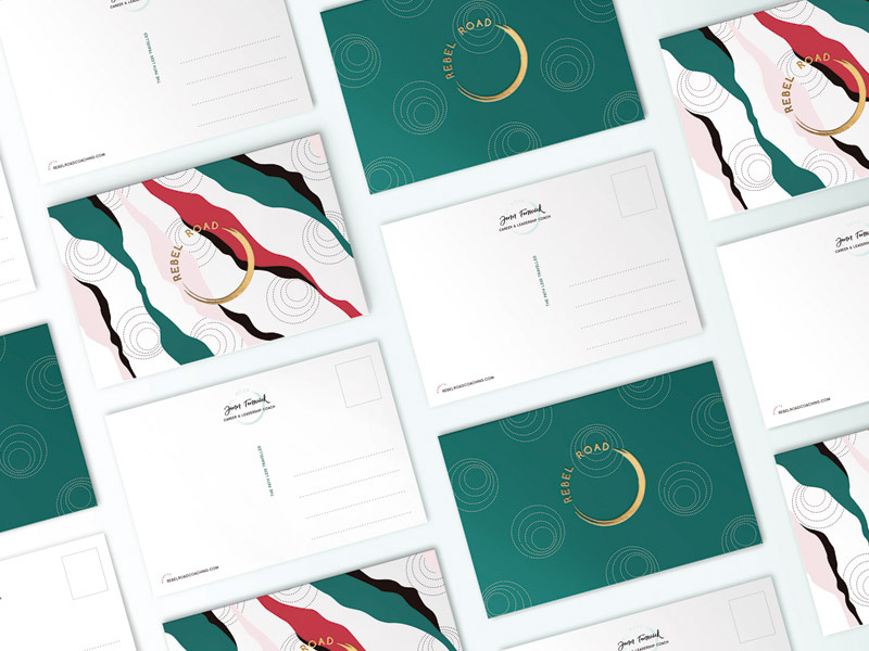 Rebel Road Postcards business stationary design business stationary postcard design postcards business coaching branding business coaching graphic design brand design branding brand
