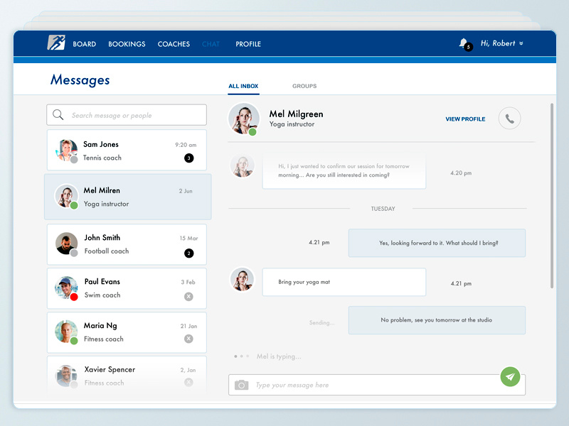 Coachative Chatroom chatroom coaching website design website design web design iu design ux design