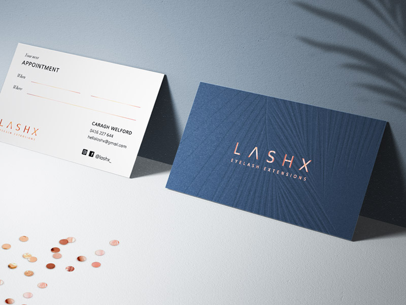 Lashx Business Cards appointment cards brand design branding eyelash extensions beauty brand business card design business cards