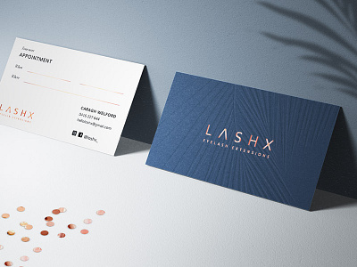 Lashx Business Cards appointment cards beauty brand brand design branding business card design business cards eyelash extensions