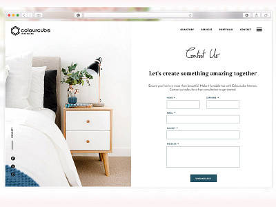 Colour Cube Contact Form contact form interior design website interior designer website ui design web design website design