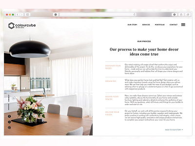 Colour Cube Interiors Process Page interior design website interior designer website process page ui design web design website website design