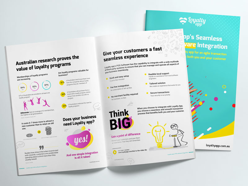 Pos Integration Bi fold collateral flyer layout branding graphic design pos brochure bi fold