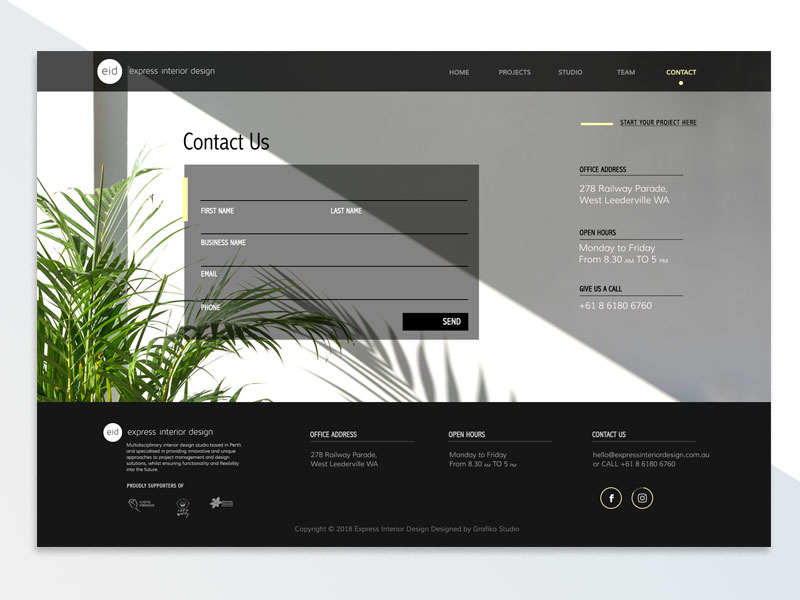 Eid Contact Page architecture website interior design website interior design web design website design ui design contact page