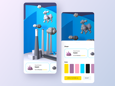 Cloud Creator 3d app design illustration ui ux web