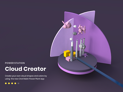 Cloud Creator 3d app design illustration ui ux web