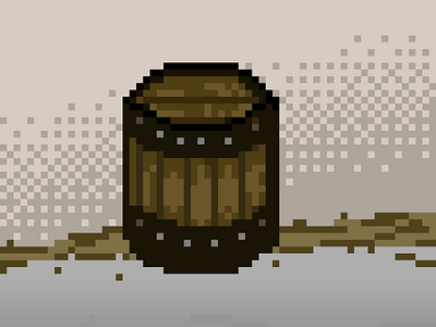 A weird barrel cyberpunk arts illustration minimal pixel art pixel illustration vector