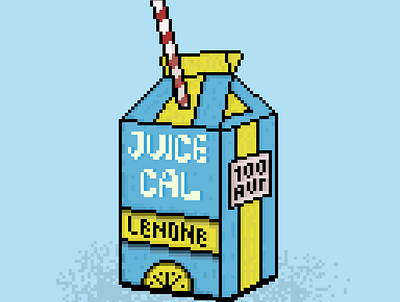 Juicecal illustration minimal pixel art pixel illustration vector