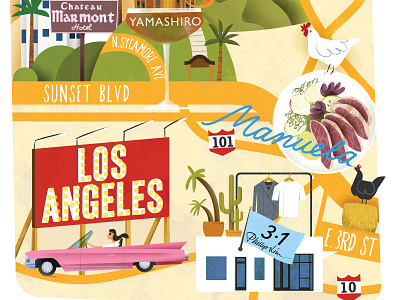 Illustrated Map of LA (detail)