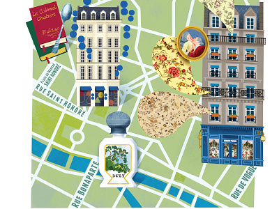 Illustrated Map of Paris 2/2 editorial illustration lovers magazine map tourism travel