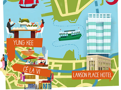 Illustrated map of Hong Kong