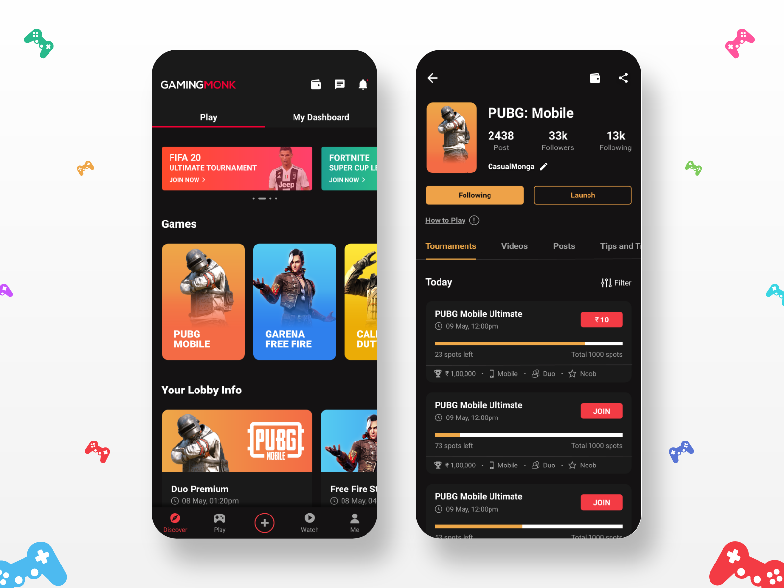 Tournament App by Diwakar Monga on Dribbble