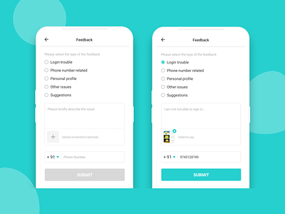 Feedback Screen android app design application daily ui feedback form mobile app mobile app design mobile ui ux
