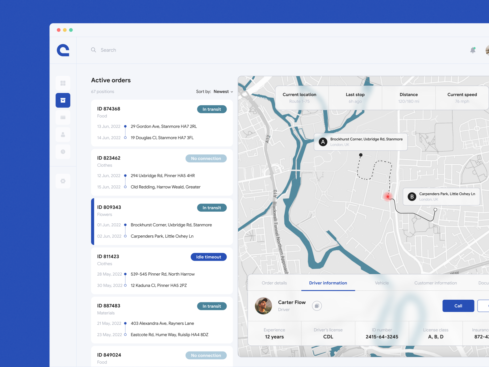 Logistics I Web App I Dashboard by Ruslan Kuletski for UX MIND ™ Design ...