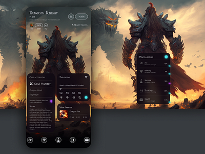 MMOPRG Mobile Game UI/UX Design - About adobe xd app appdesign design figma game design game ui ux gaming ui ux