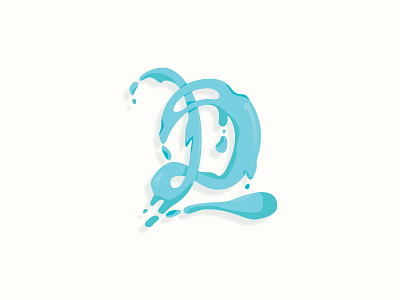 Watery letter "D" d letter lettering liquid logo water