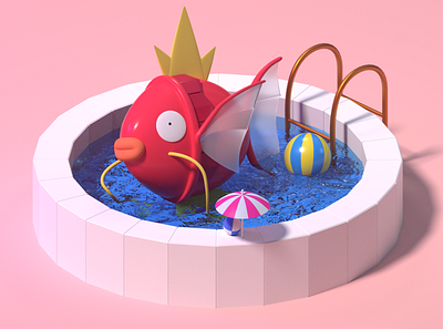 Pokémon Magikarp 3d 3dart arnold blender c4d character character design cinema 4d cinema4d design fishes illustration master octane pokémon ui uiux