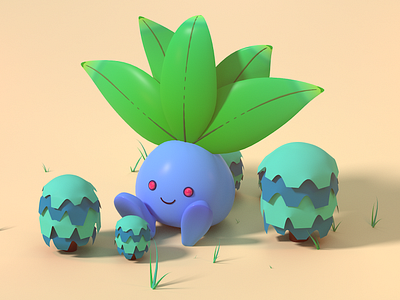 Pokémon Oddish 3d character cinema4d master