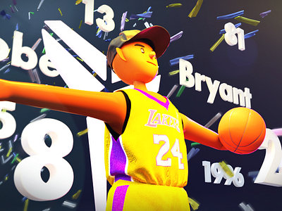 Kobe Bryant arnold character cinema4d kobe kobe bryant lakers