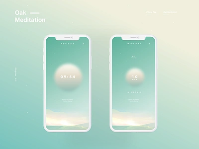 Oak Meditation - Part 3 breathing iphone8 iphonex meditation mobile ui oak ui ui design user interface ux zen