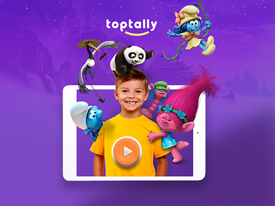 Toptally iPad App - On Demand Video Stream for Kids ios ipad kids mobile app design ui video video streaming