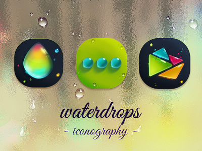 Waterdrops Icons cheerful clean colorful glass icons ui waterdrops