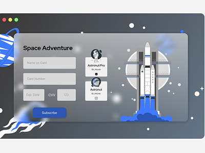 Space Adventure Subscribe UI Design #DailyUI #002 app dailyui design designinspiration designoftheday graphic design illustration ui uidesign userinterface