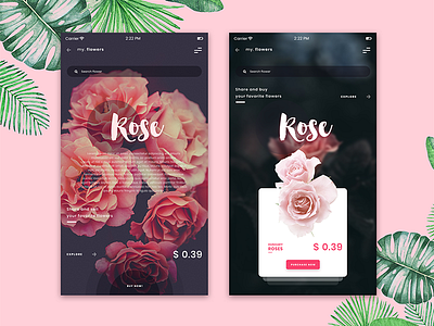 FlowerShop app clean concept flower mobile order pastel pink rose shop vietnam