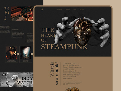 LONGREAD "STEAMPUNK" IN FIGMA design figma illustration longread photoshop steampunk ui ux uxuidesign webdesign website