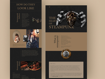 LONGREAD "Steampunk" in Figma design designconcept figma illustration longread photoshop steampunk ui ux uxuidesign webdesign website